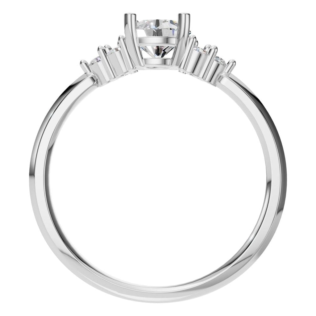 RI-3865 White Gold Ring SET - Top View