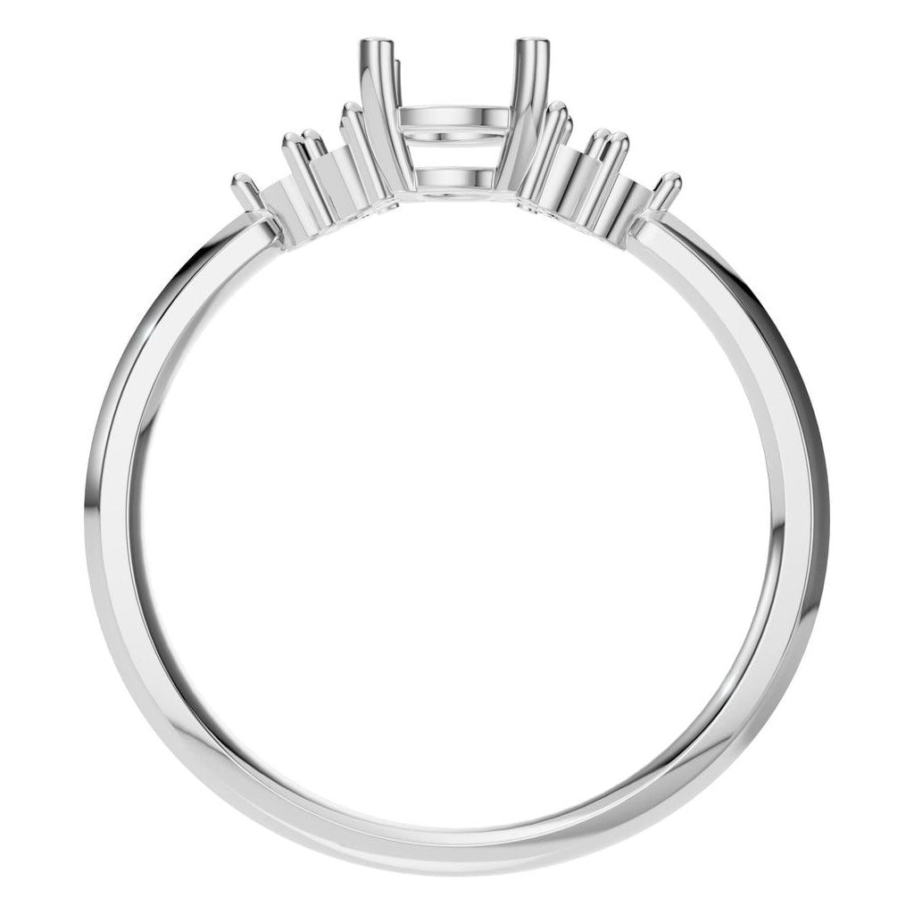 RI-3865 White Gold Ring UNSET - Top View