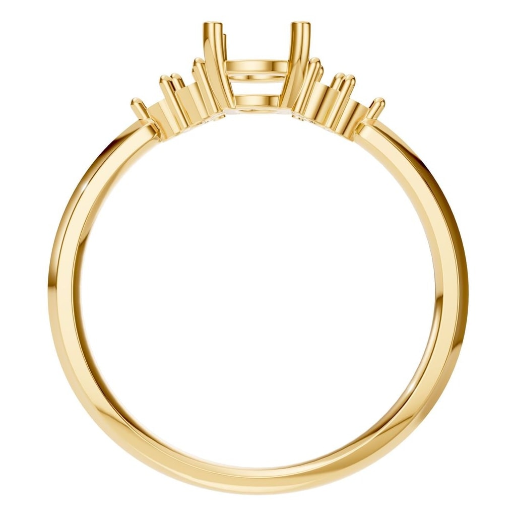 RI-3865 Yellow Gold Ring UNSET - Top View