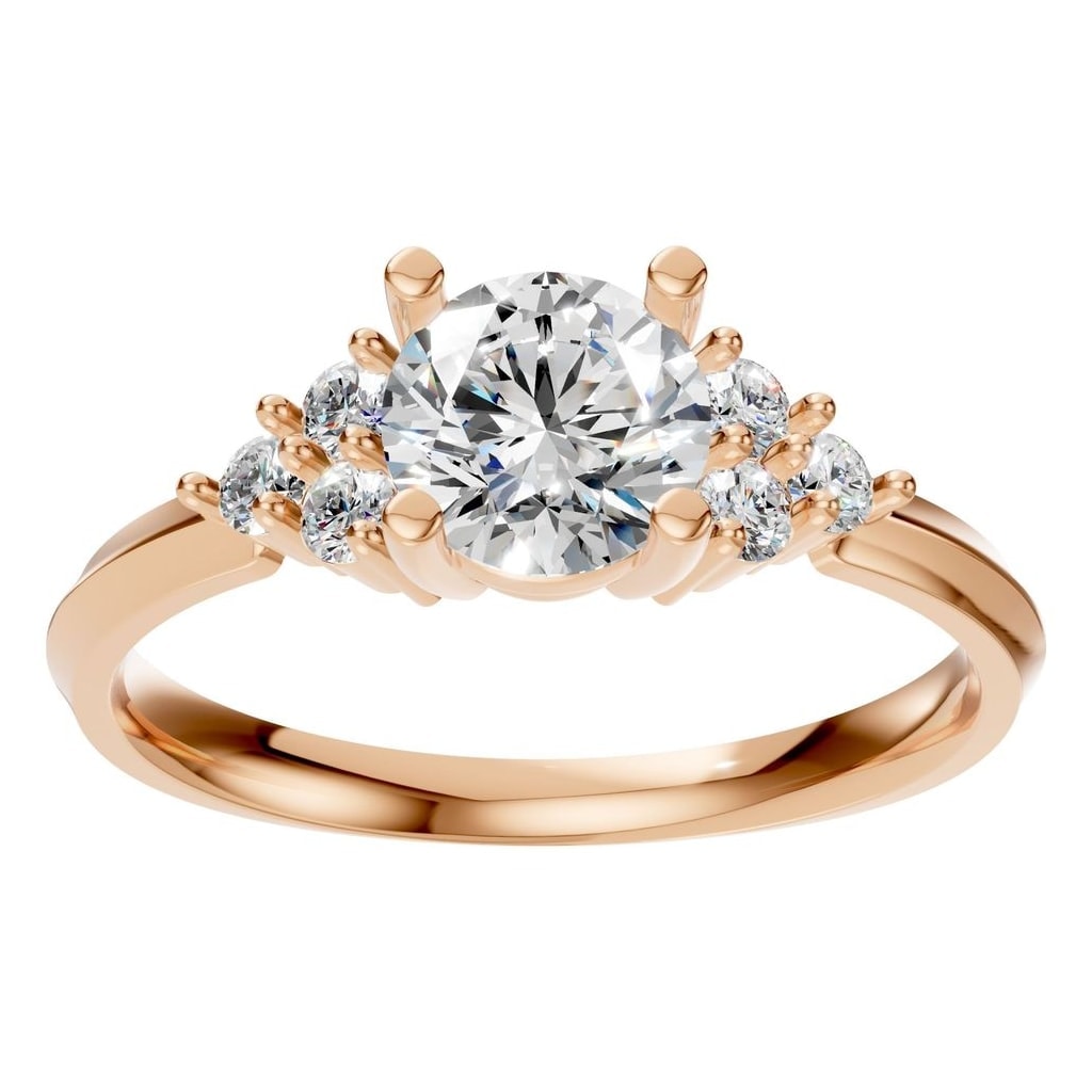 RI-3865 Rose Gold Ring SET - Front View