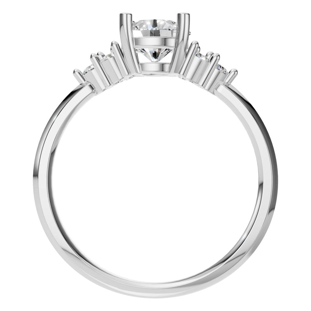 RI-3865 White Gold Ring SET - Top View