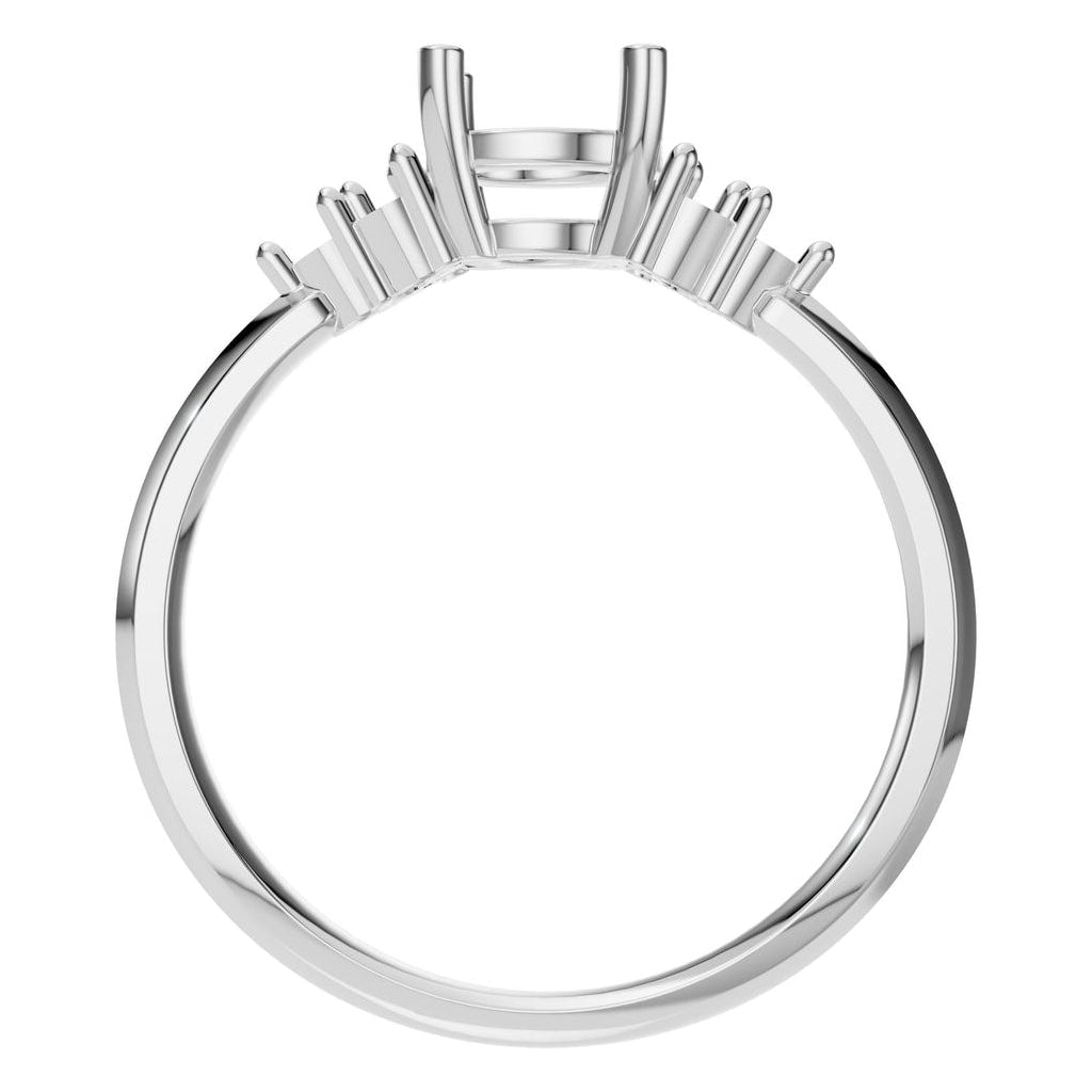 RI-3865 White Gold Ring UNSET - Top View