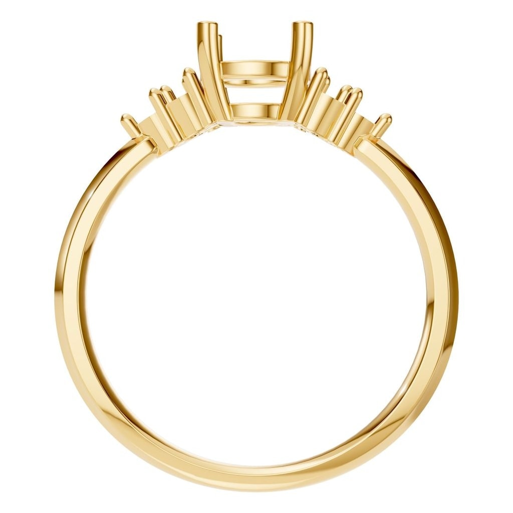 RI-3865 Yellow Gold Ring UNSET - Top View