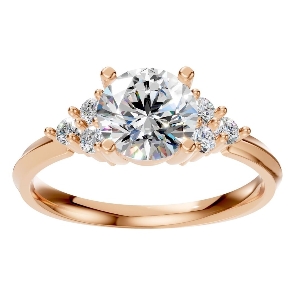 RI-3865 Rose Gold Ring SET - Front View