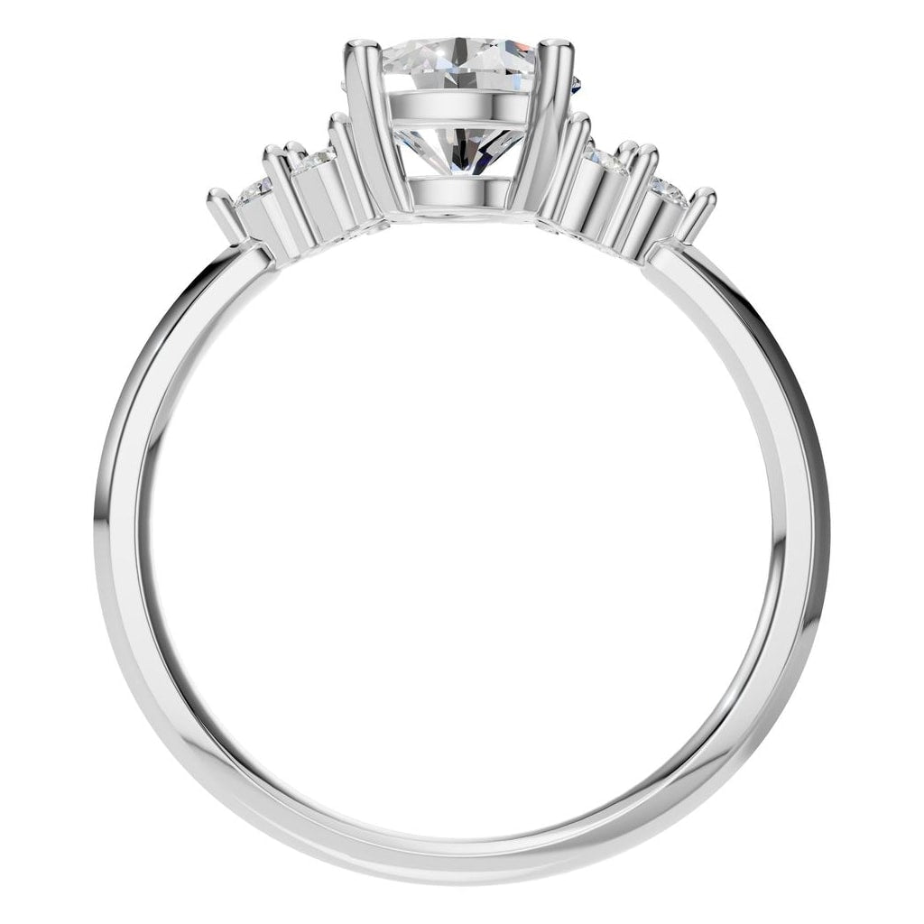 RI-3865 White Gold Ring SET - Top View