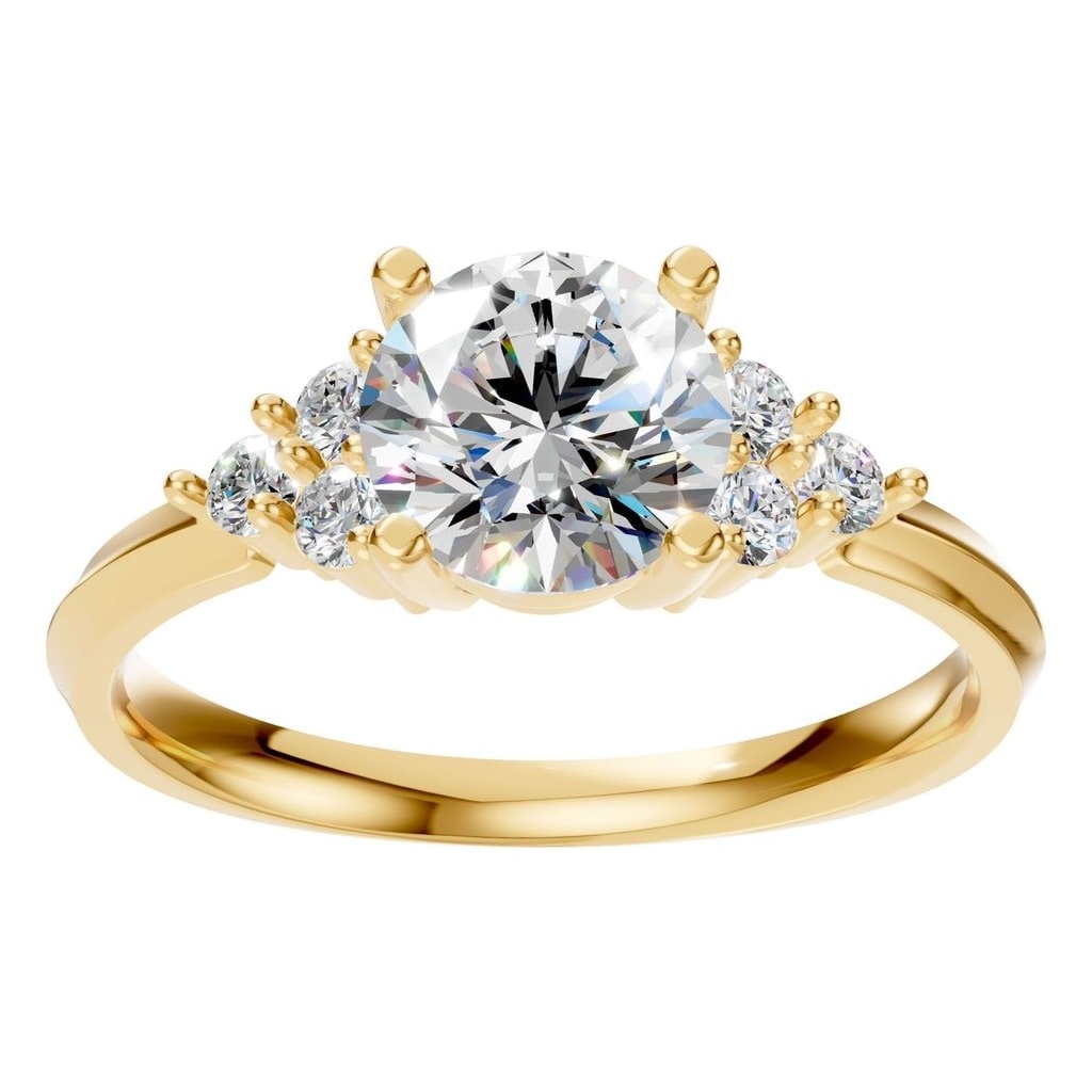 RI-3865 Yellow Gold Ring SET - Front View