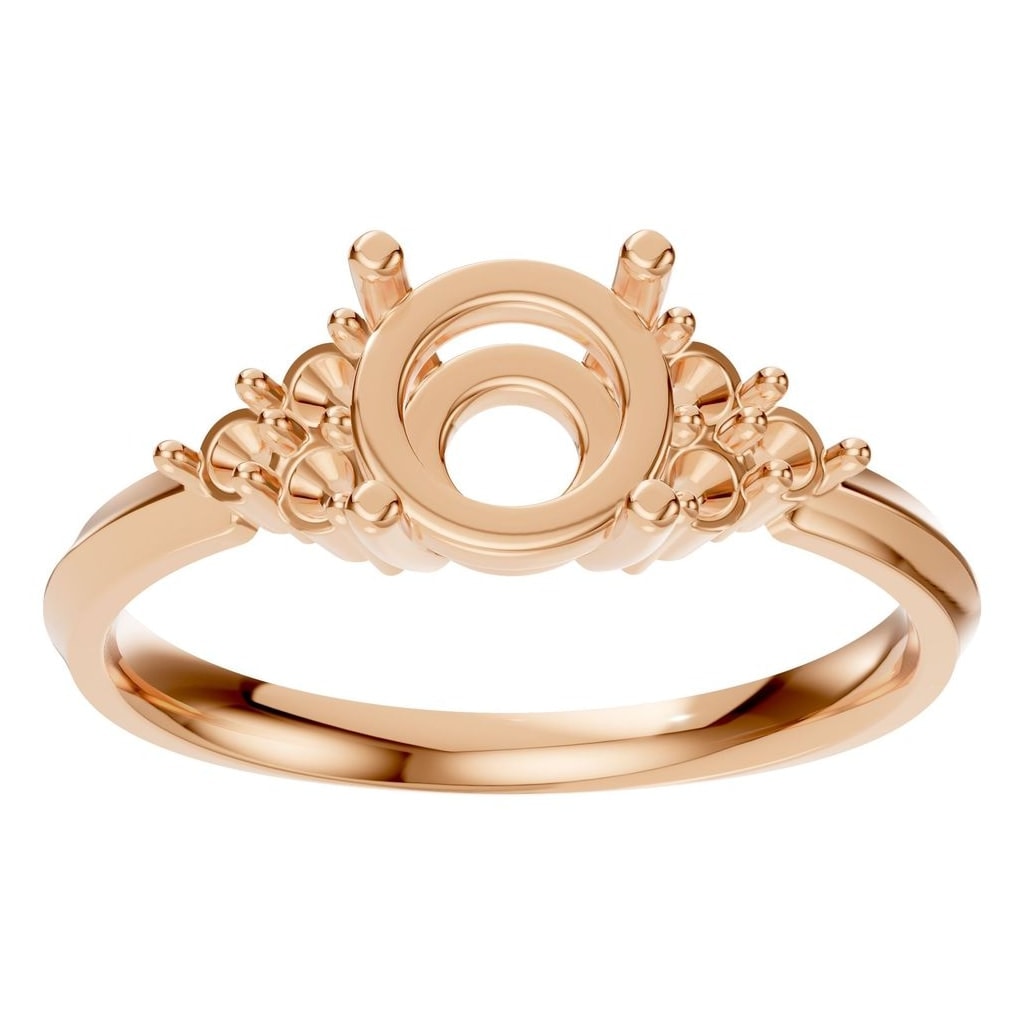 RI-3865 Rose Gold Ring UNSET - Front View