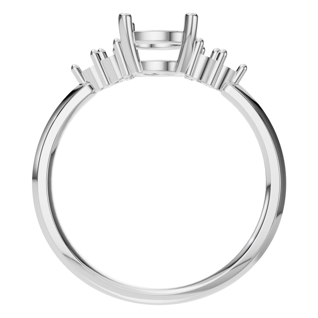RI-3865 White Gold Ring UNSET - Top View