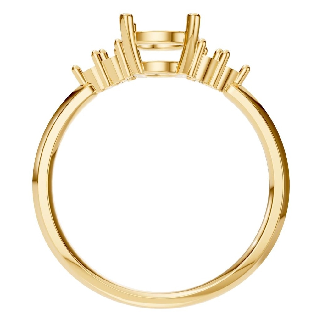 RI-3865 Yellow Gold Ring UNSET - Top View