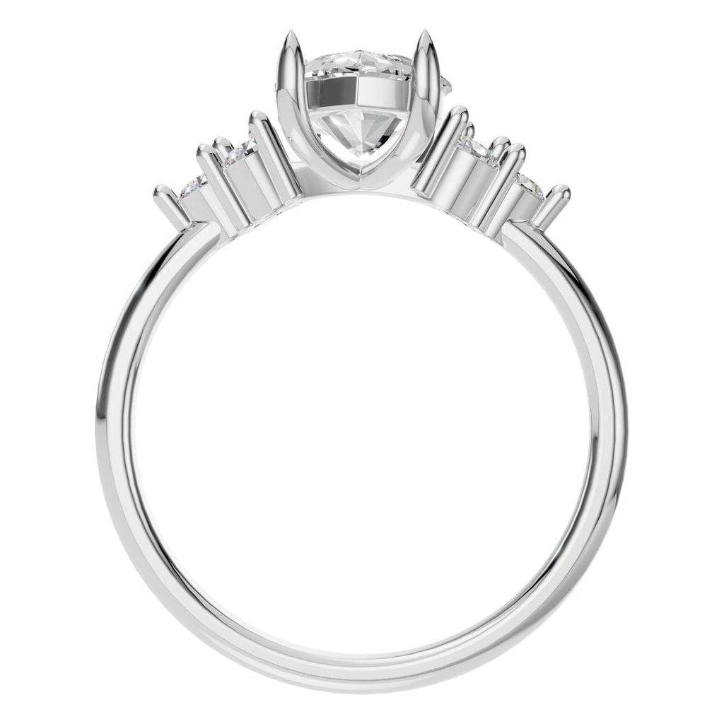 RI-3865 White Gold Ring SET - Top View