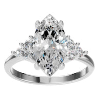 RI-3865 White Gold Ring SET - Front View