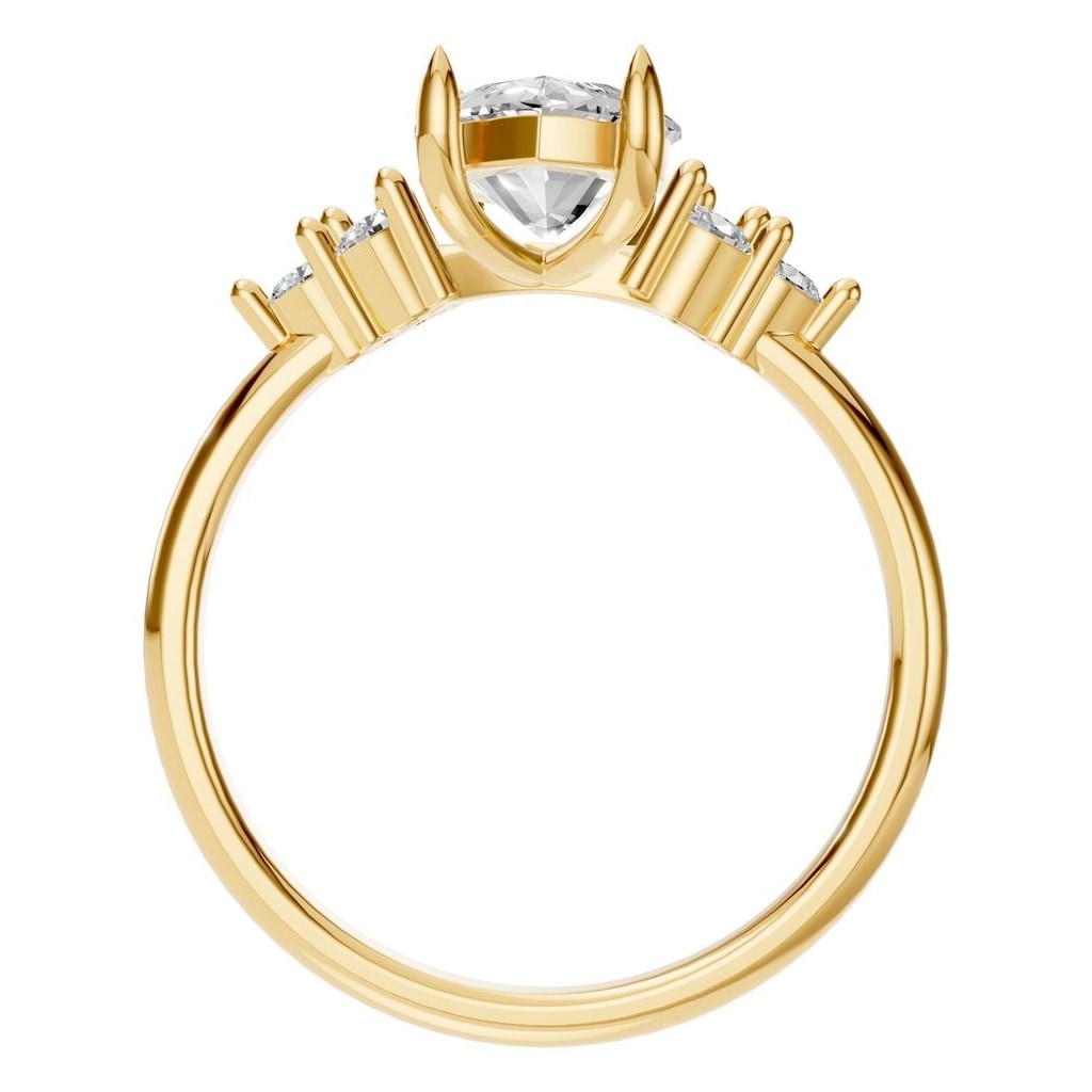 RI-3865 Yellow Gold Ring SET - Top View