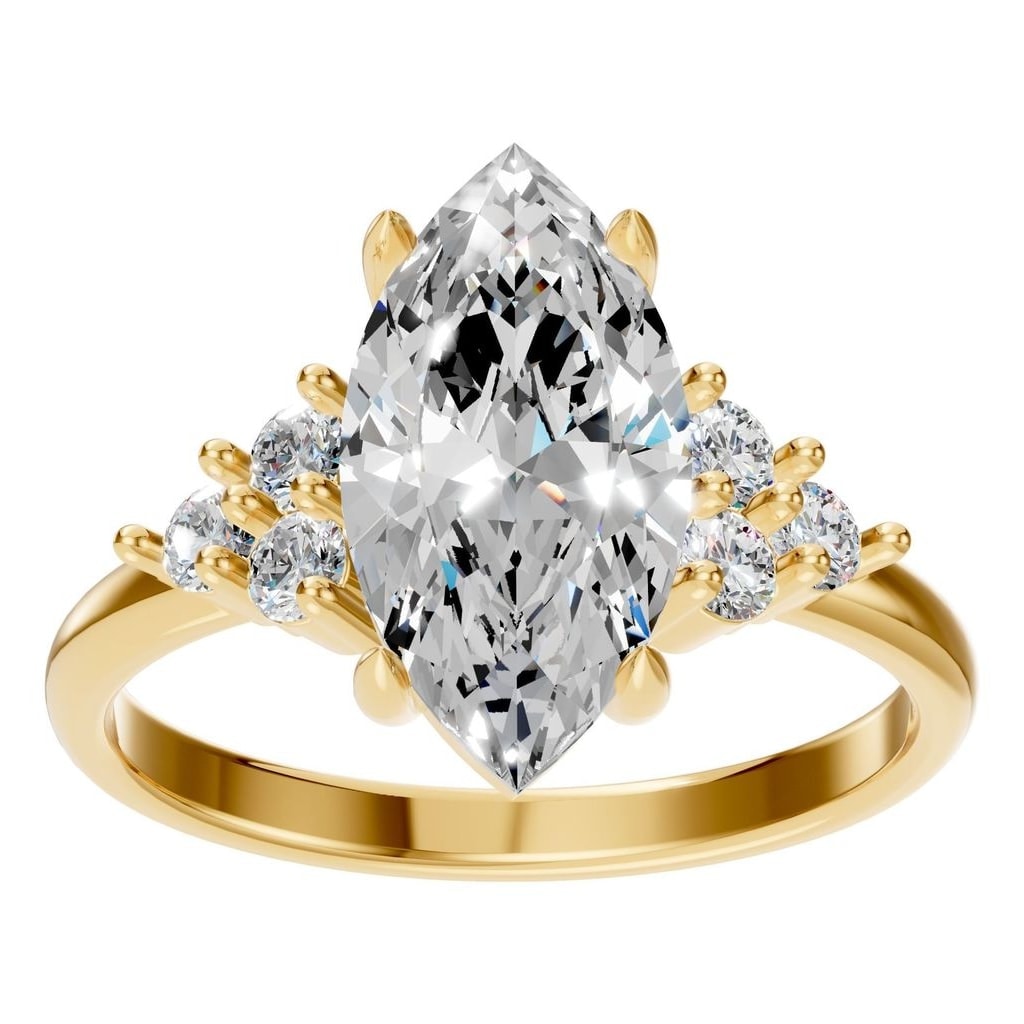 RI-3865 Yellow Gold Ring SET - Front View