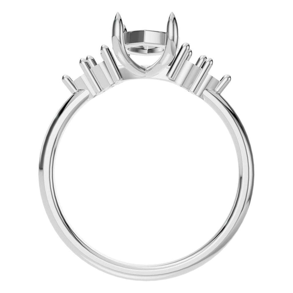 RI-3865 White Gold Ring UNSET - Top View
