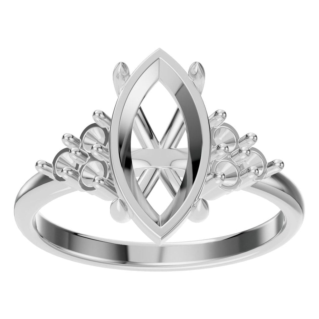 RI-3865 White Gold Ring UNSET - Front View