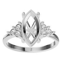 RI-3865 White Gold Ring UNSET - Front View