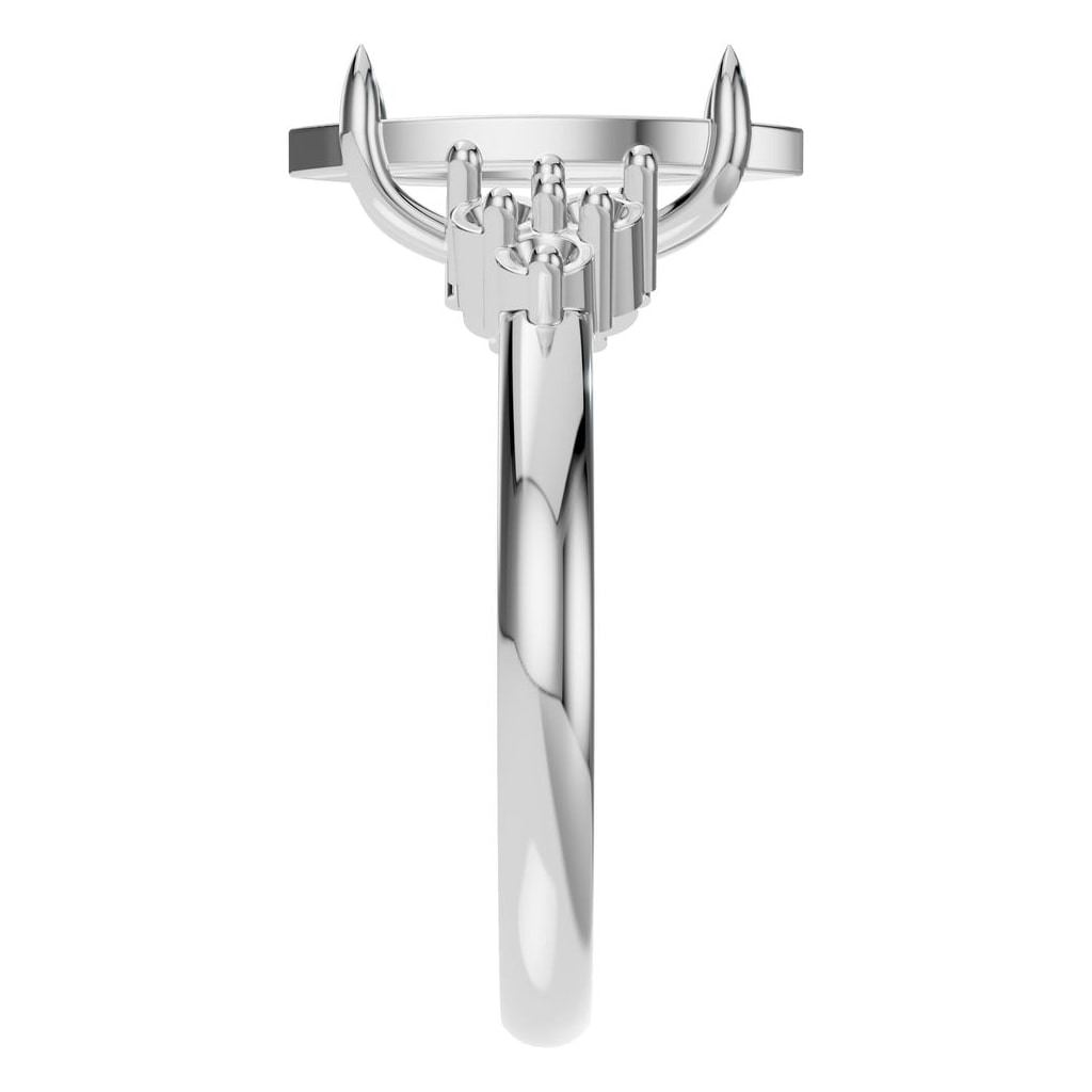 RI-3865 White Gold Ring UNSET - Side View