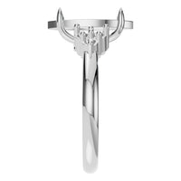 RI-3865 White Gold Ring UNSET - Side View