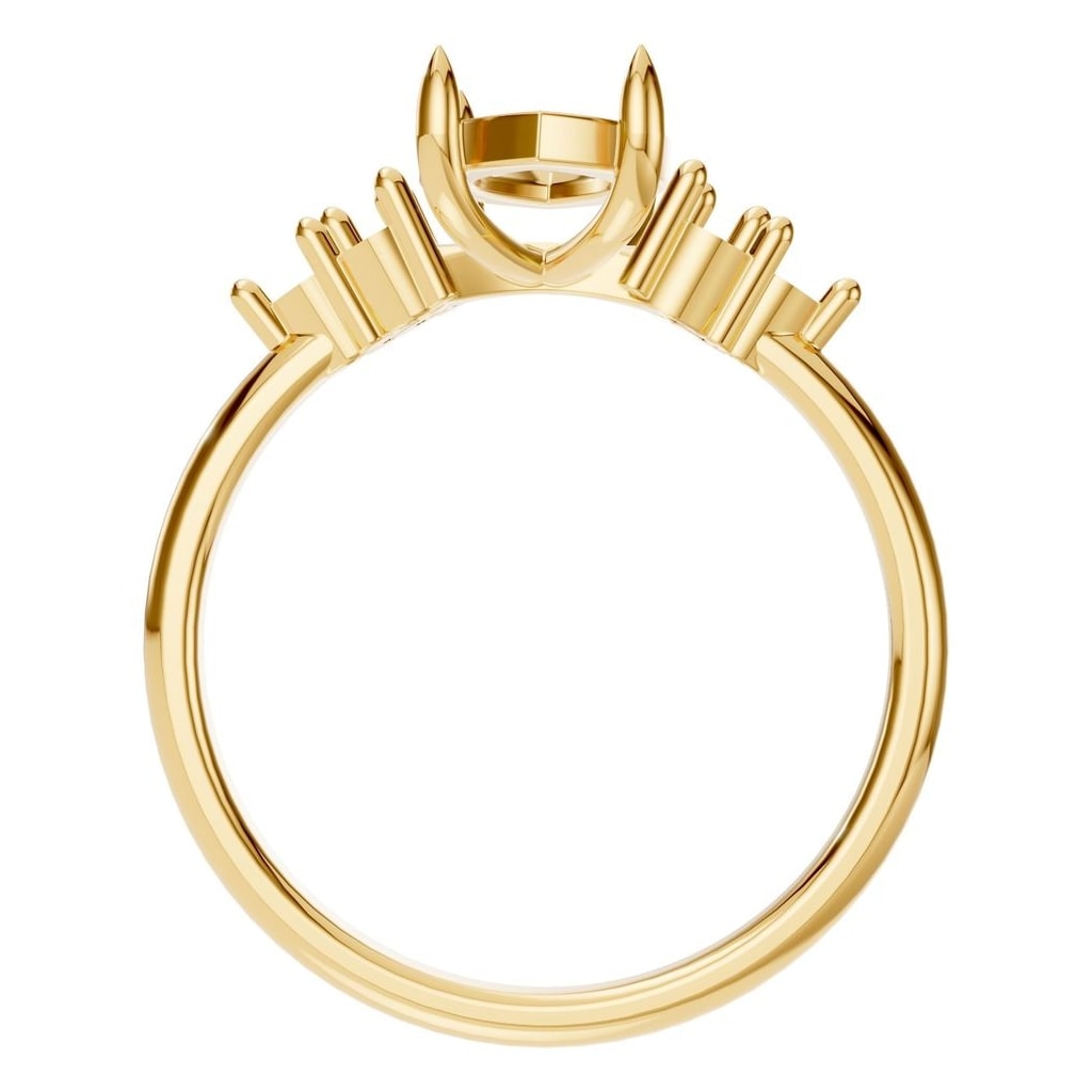 RI-3865 Yellow Gold Ring UNSET - Top View