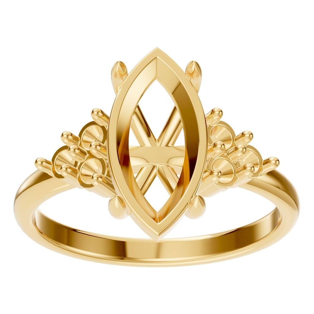 RI-3865 Yellow Gold Ring UNSET - Front View