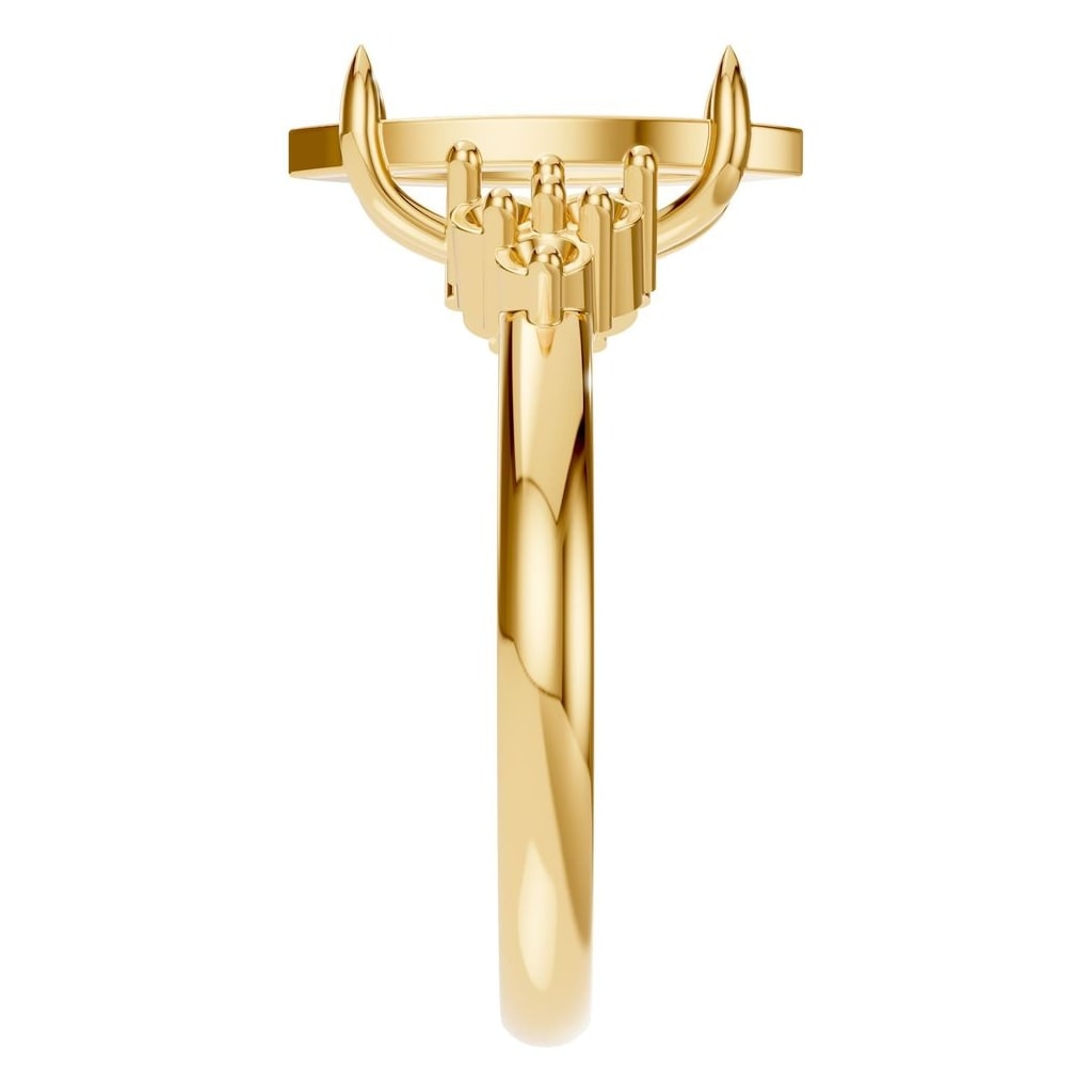 RI-3865 Yellow Gold Ring UNSET - Side View