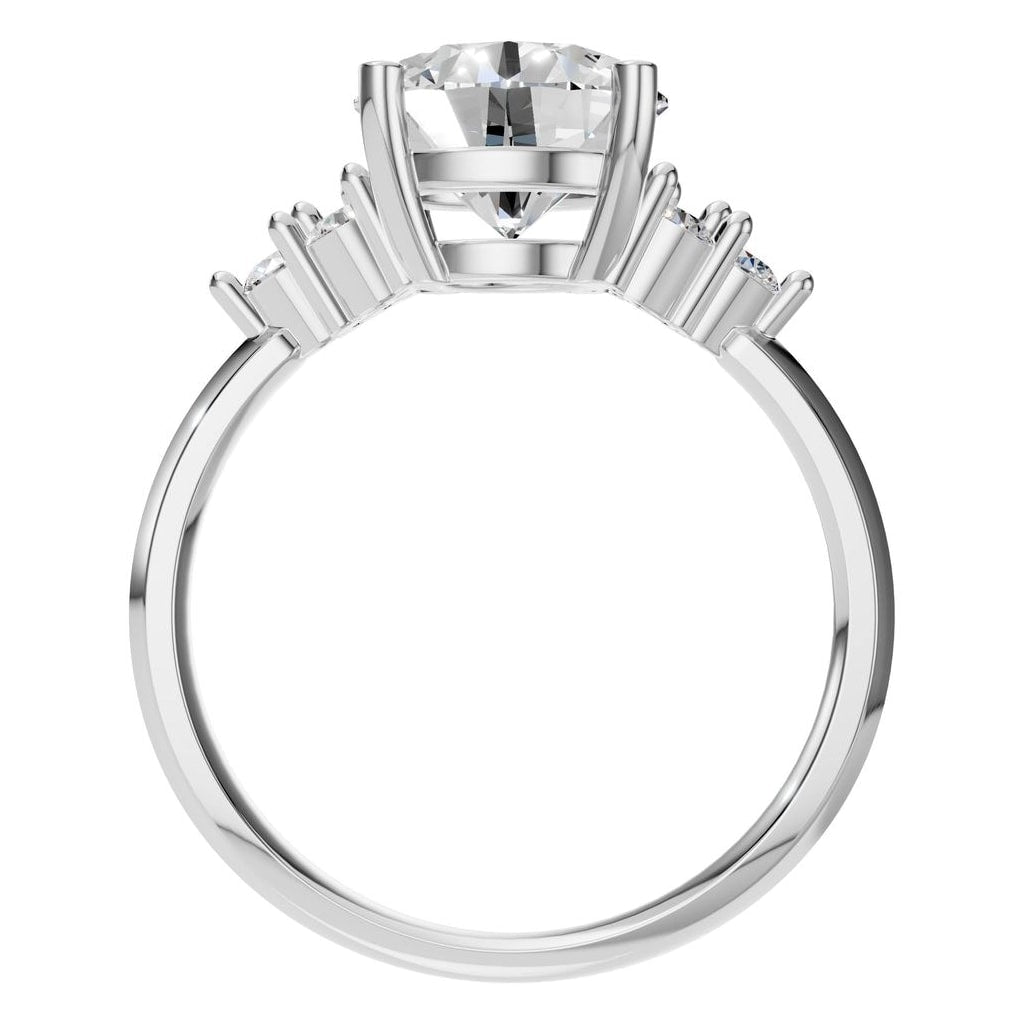 RI-3865 White Gold Ring SET - Top View