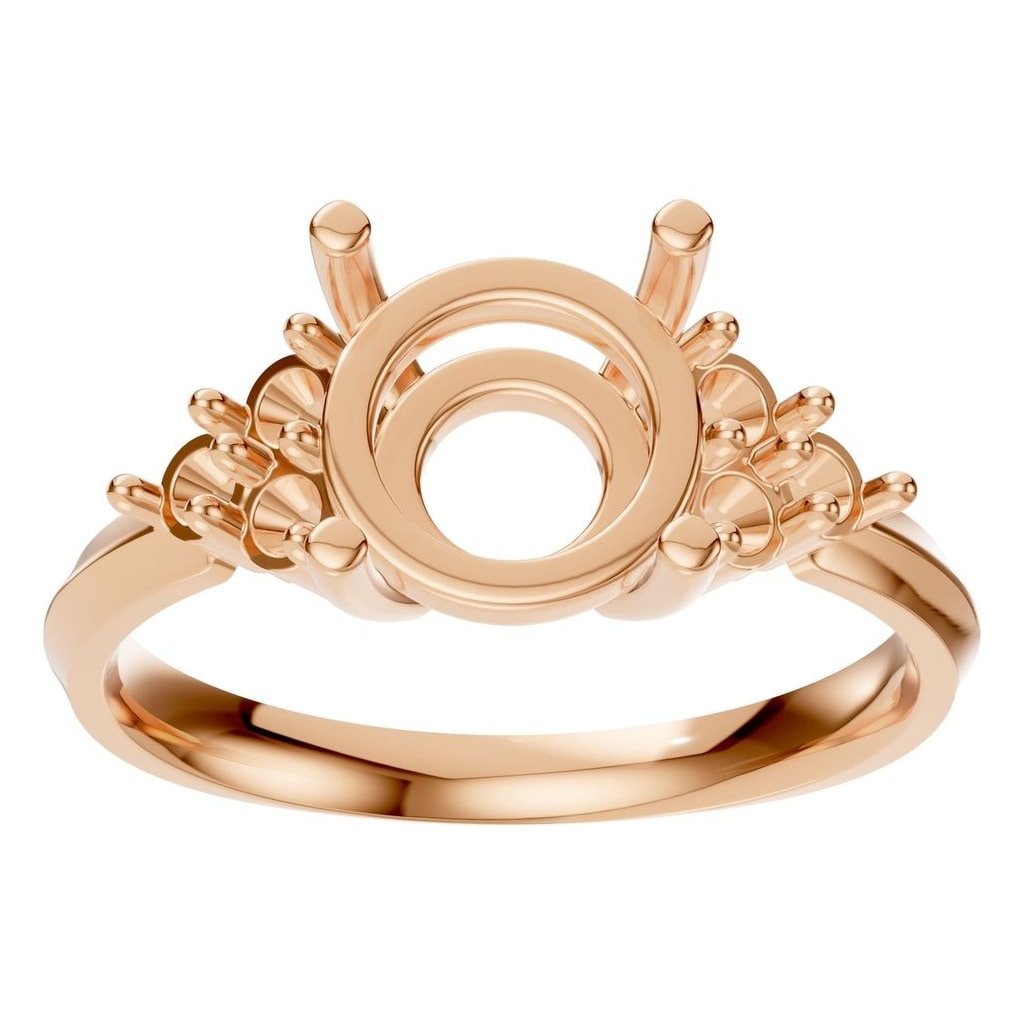 RI-3865 Rose Gold Ring UNSET - Front View