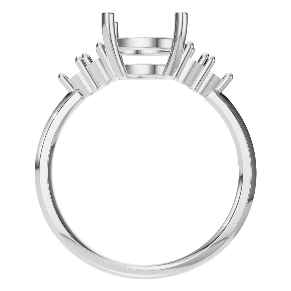 RI-3865 White Gold Ring UNSET - Top View