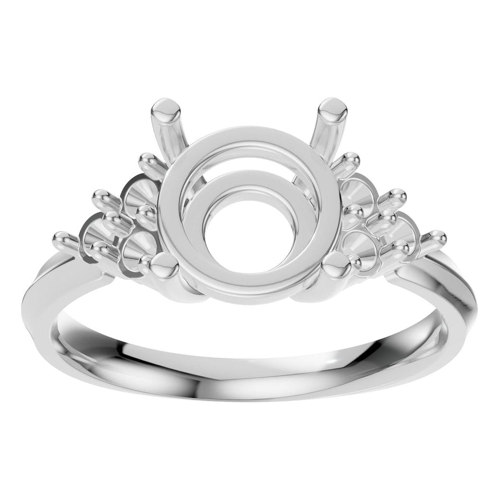 RI-3865 White Gold Ring UNSET - Front View