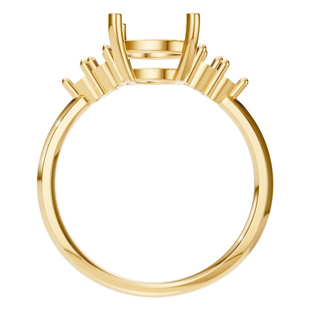 RI-3865 Yellow Gold Ring UNSET - Top View