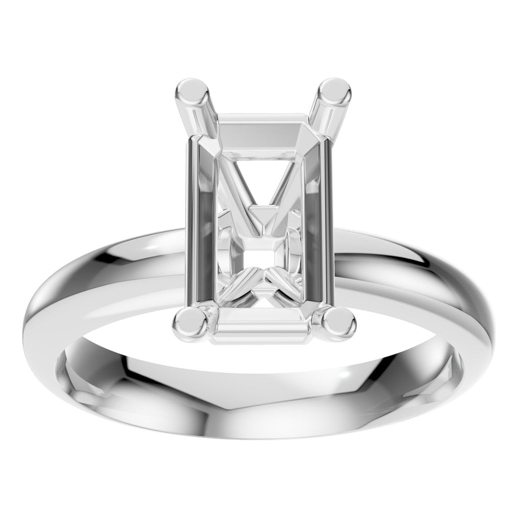 RI-4210 White Gold Ring UNSET - Front View