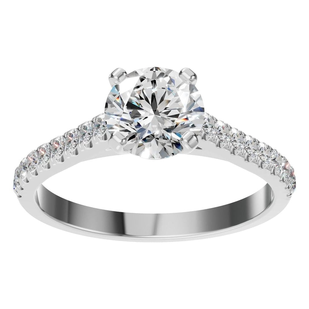 RI-4268 White Gold Ring SET - Front View
