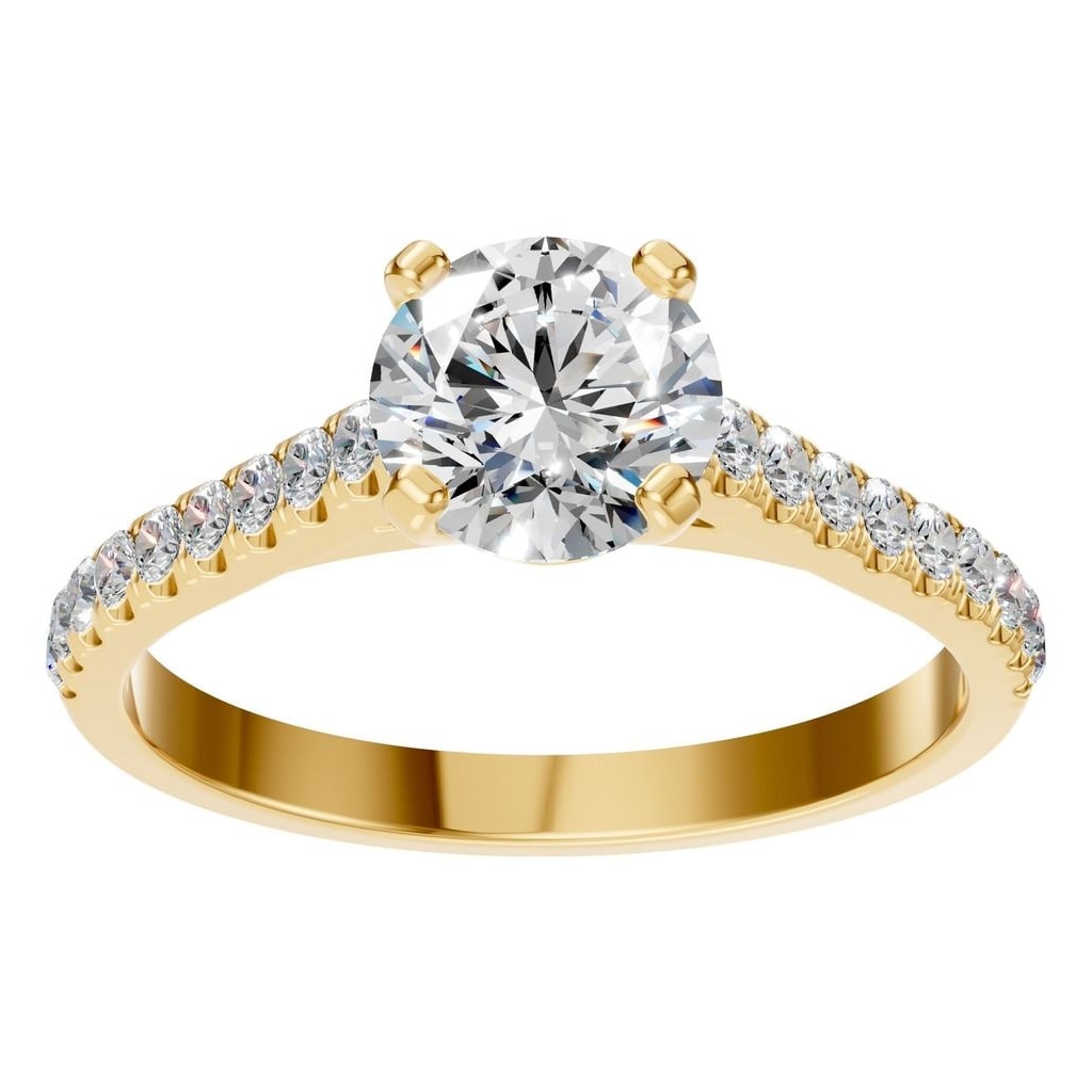 RI-4268 Yellow Gold Ring SET - Front View