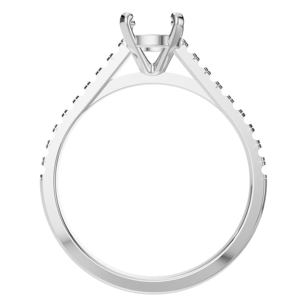 RI-4268 White Gold Ring UNSET - Top View