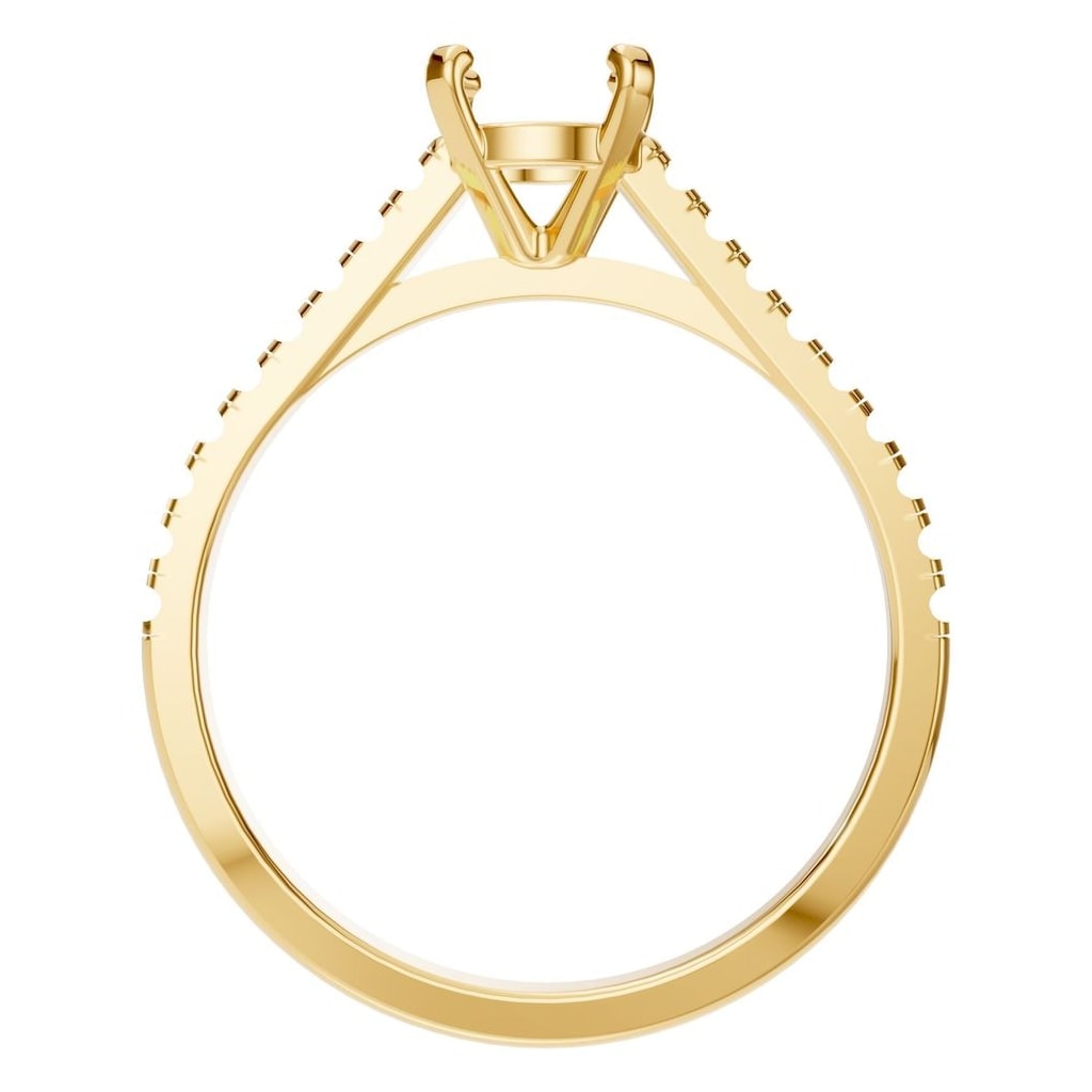 RI-4268 Yellow Gold Ring UNSET - Top View