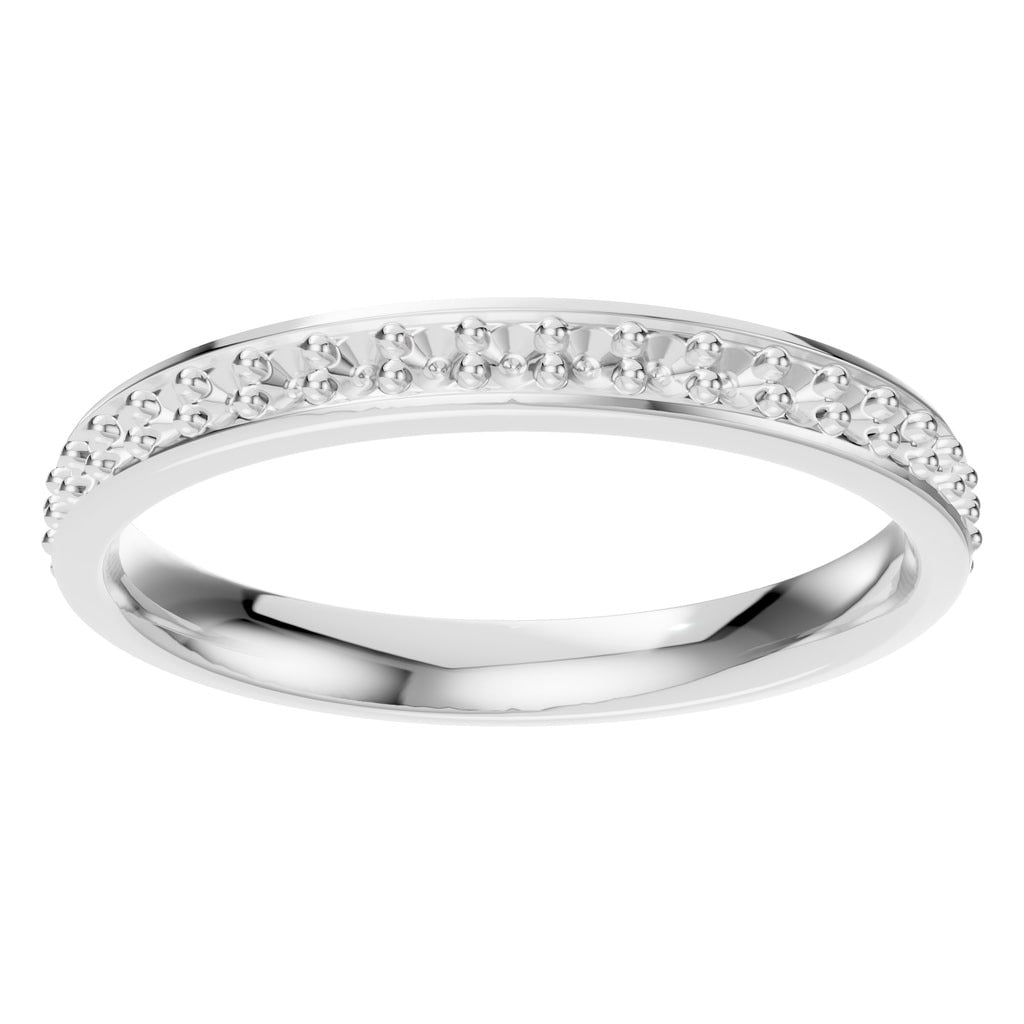 RI-4321 White Gold Ring UNSET - Front View