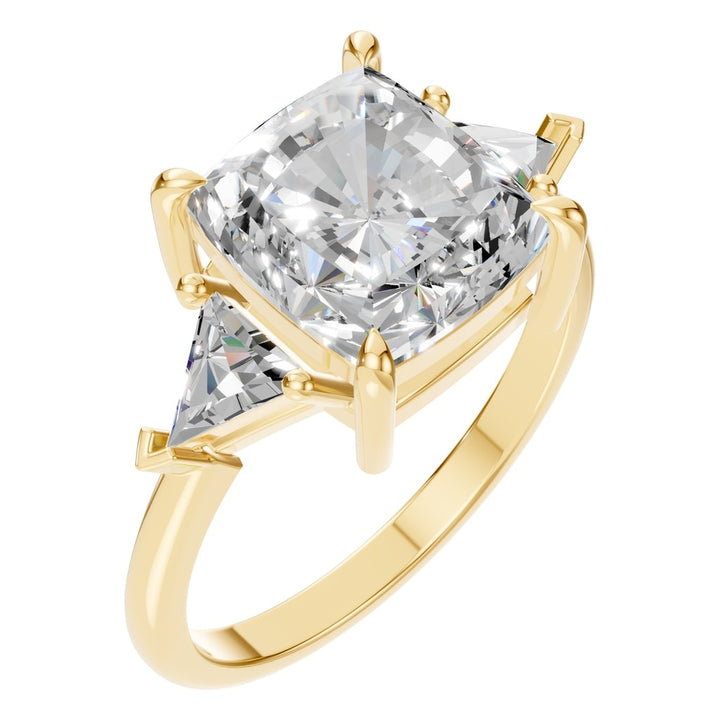 Three Stone Ring Mounting - Cushion 9.2x8.3mm