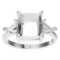 RI-4342 White Gold Ring UNSET - Front View