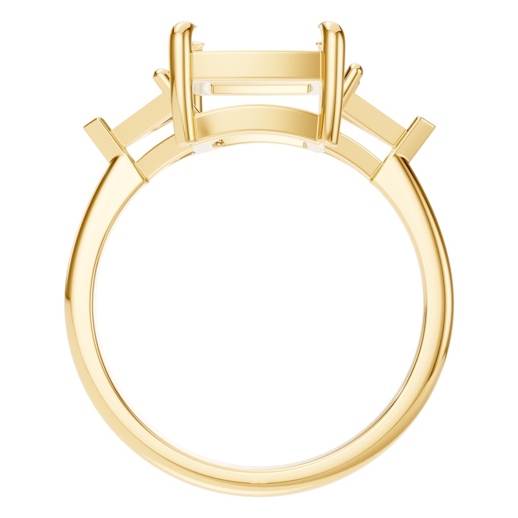 RI-4342 Yellow Gold Ring UNSET - Top View