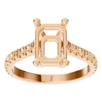 RI-4531 Rose Gold Ring UNSET - Front View