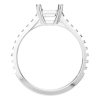 RI-4531 White Gold Ring UNSET - Top View