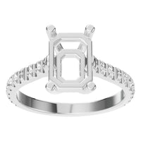 RI-4531 White Gold Ring UNSET - Front View