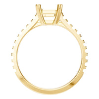 RI-4531 Yellow Gold Ring UNSET - Top View
