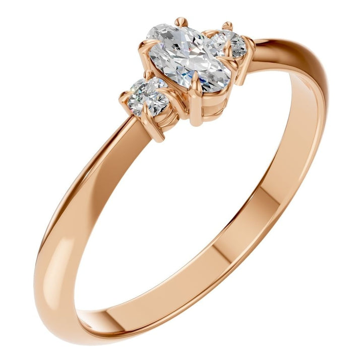Three Stone Ring Mounting - Oval 5x3mm