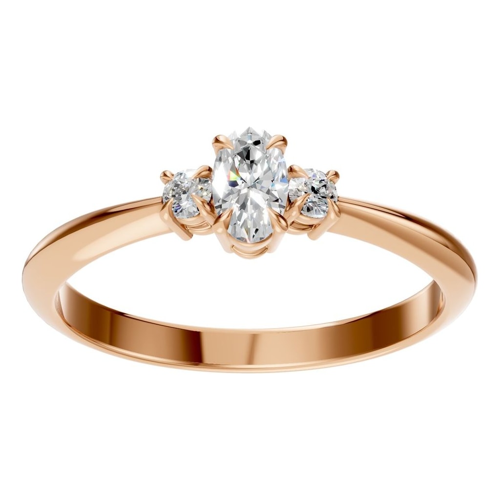 RI-4674 Rose Gold Ring SET - Front View