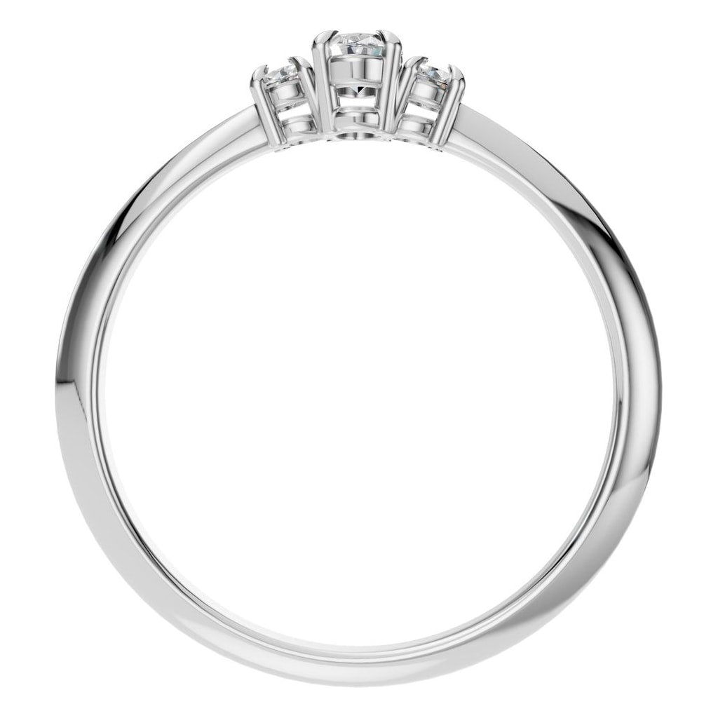 RI-4674 White Gold Ring SET - Top View