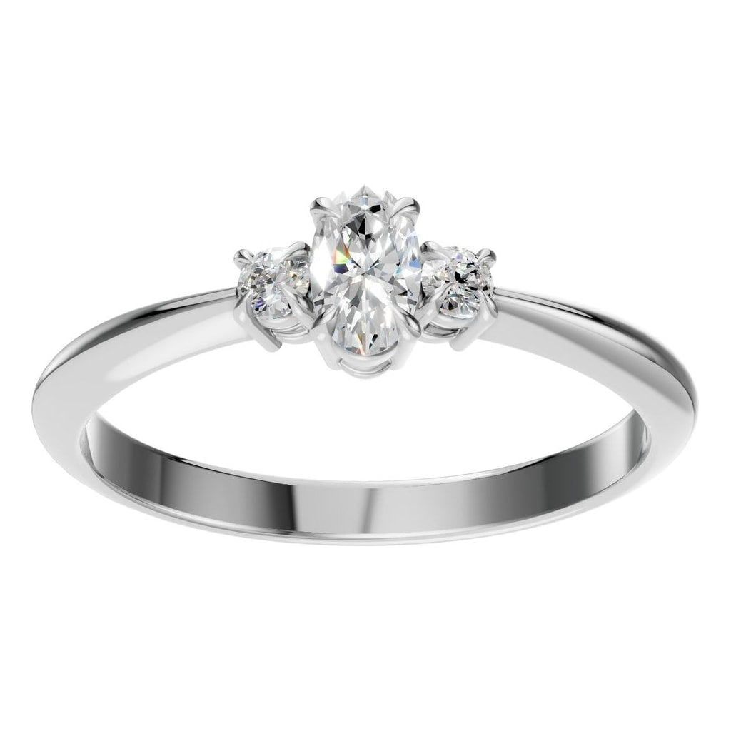 RI-4674 White Gold Ring SET - Front View