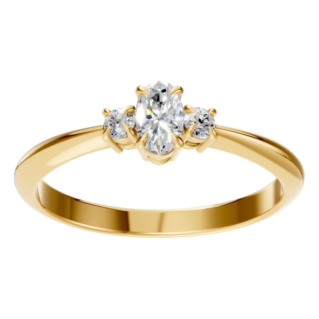 RI-4674 Yellow Gold Ring SET - Front View
