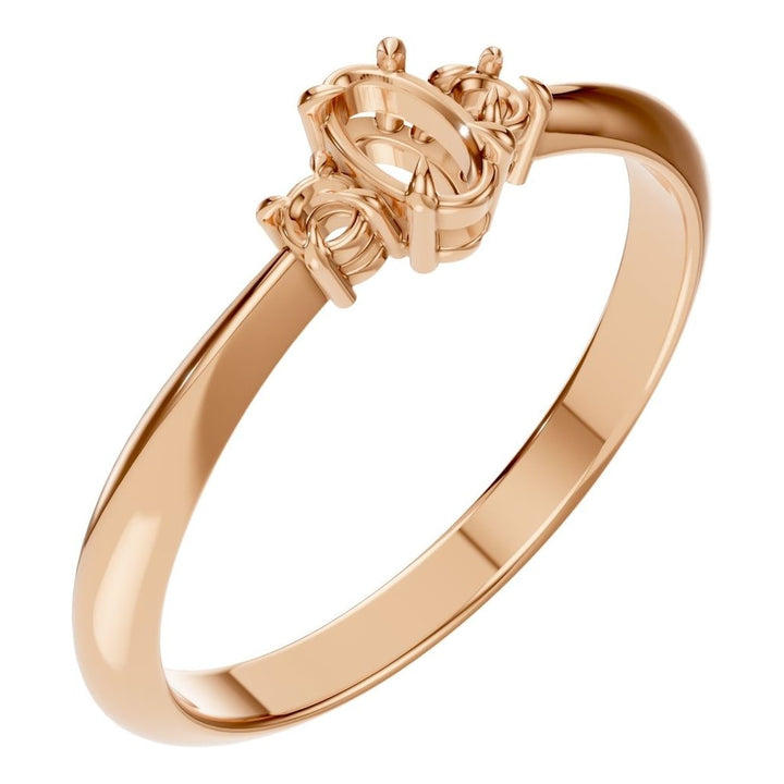 Three Stone Ring Mounting - Oval 5x3mm