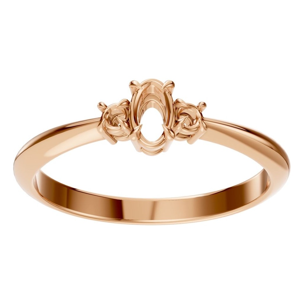RI-4674 Rose Gold Ring UNSET - Front View